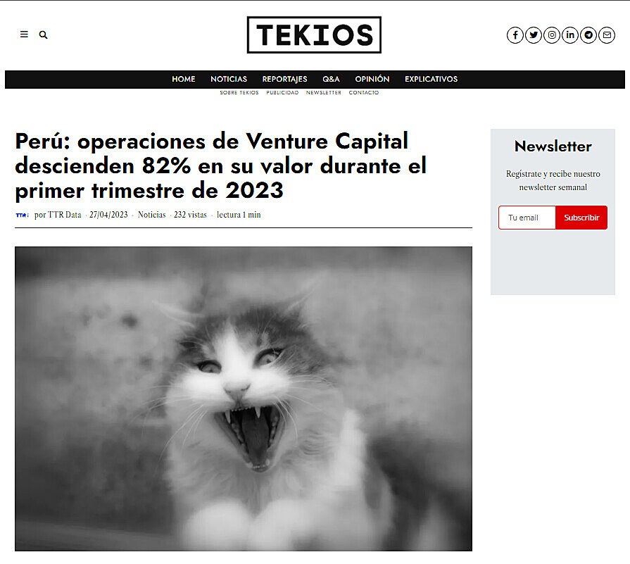 Per: operaciones de Venture Capital descienden 82% en su valor durante el primer trimestre de 2023